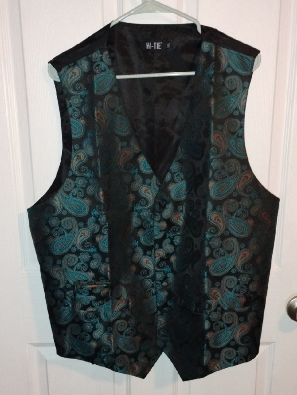 Men's Teal Paisley Vest